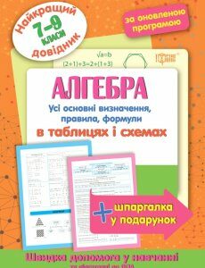 Алгебра в таблицях та схемах 7-9 класи. Найкращий довідник.