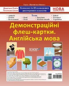 НУШ Демонстраційні флеш-картки А4 Англійська мова 1-4 класи (Укр) Основа (351555)