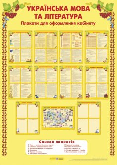 Комплект плакатів для оформлення кабінету української мови та літератури